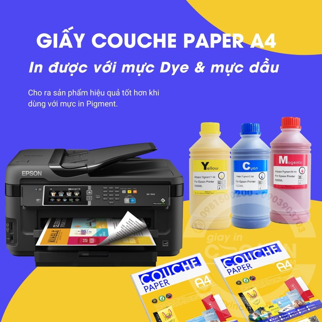 Giấy in couche làm name card, brochure, poster lên mực rất đẹp
