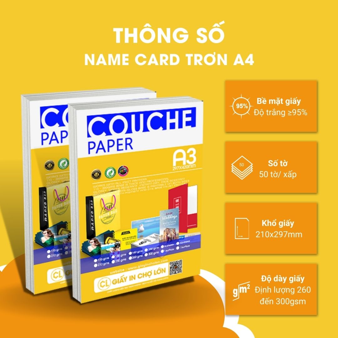 Giấy in name card với thông số chi tiết