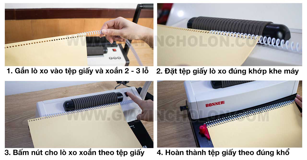 Hướng dẫn sử dụng gáy đóng lò xo nhựa Sử dụng gáy đóng lò xo nhựa đúng cách